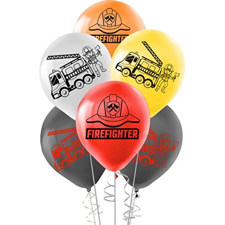 İtfaiye Temalı Baskılı Balon 10 Adet