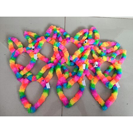 Renkli Tavşan Peluş Işıklı Taç 13x10