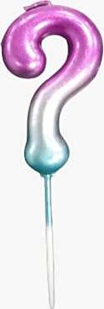 Soru İşareti Cinsiyet Mavi Pembe Mum 12x7 cm