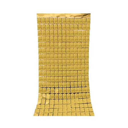 Metalize Gold PötiKare Desenli Arka Fon Süs 100x200 cm