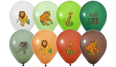 Wıld Lıfe Temalı Baskılı Balon 10 Adet