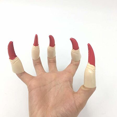 Halloween Cadı Tırnağı Lüks 10 lu Kırmızı
