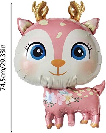 Geyik Pembe Folyo Balon 49x74,5 cm