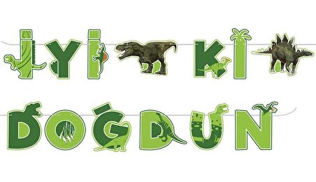 Dinozor Temalı İyi Ki Doğdun Banner 200 cm