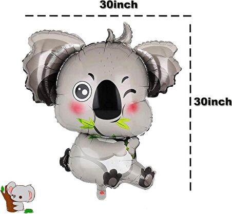 Büyük Koala Folyo Balon 85x83 cm