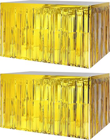 Metalize Hologramlı Gold Masa Püskülü 300x75 cm