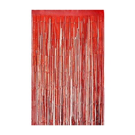 Mat Kırmızı Pearlize Asmal Fon Süsü 100x200 cm