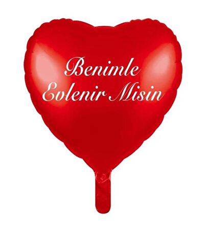 Kalpli Kırmızı Benimle Evlenir misinFolyo Balon 18 inç