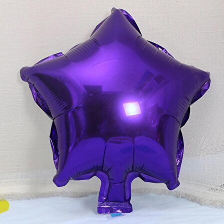 10 İnç Mini Yıldız Folyo Balon Mor 5 Adet