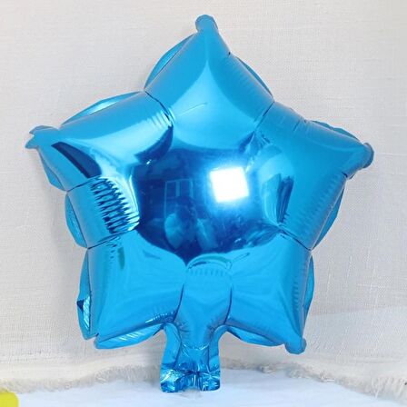 10 İnç Mini Yıldız Folyo Balon Mavi 5 Adet