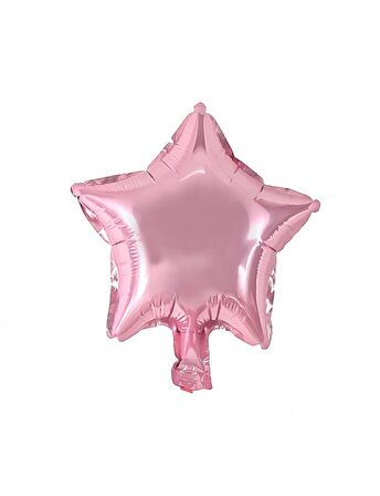10 İnç Mini Yıldız Folyo Balon Pembe 5 Adet