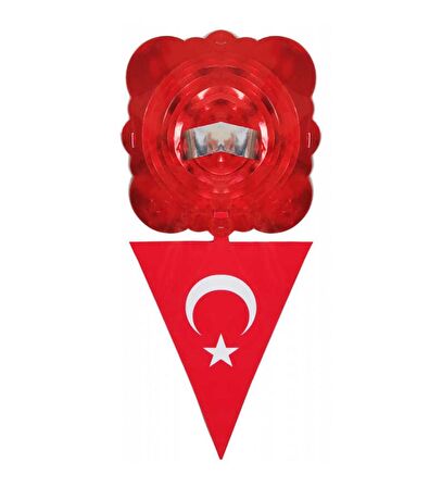 Metalize Türk Bayrak Uzar Süs 5 li Set 100x15 cm