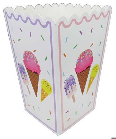 Dondurma Temalı Mısır Kutusu 8 Adet