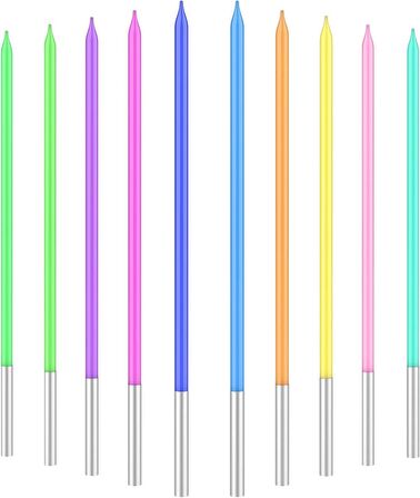 Gökkuşağı Renkli Mum 14 cm 10 lu