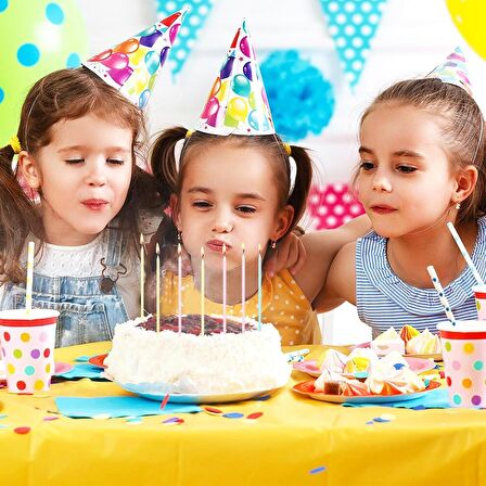 Gökkuşağı Renkli Mum 14 cm 10 lu