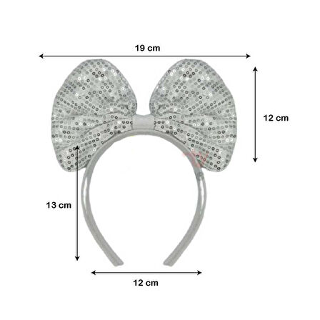 Pullu Papyon Taç Beyaz 19x13 cm