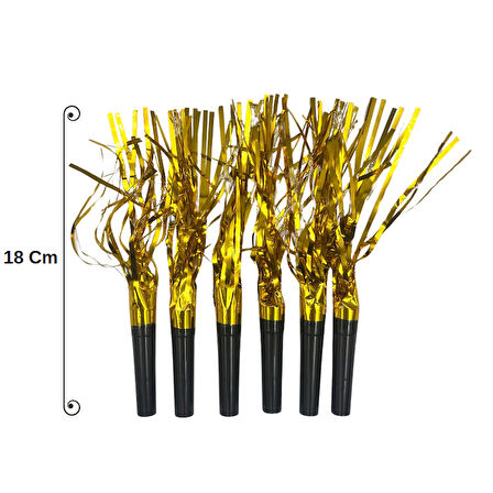 Gold Püsküllü Siyah Kaynana Dili 6 Adet