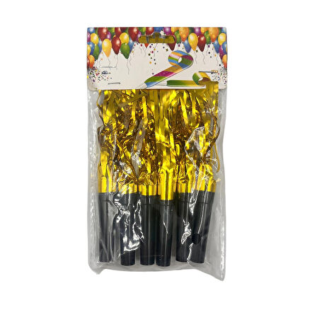 Gold Püsküllü Siyah Kaynana Dili 6 Adet