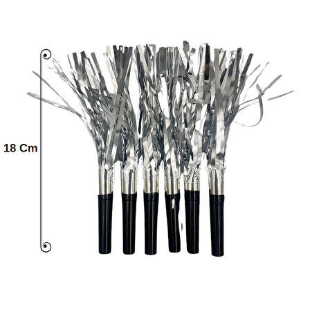 Gümüş Püsküllü Siyah Kaynana Dili 6 Adet