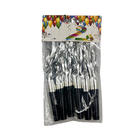 Gümüş Püsküllü Siyah Kaynana Dili 6 Adet