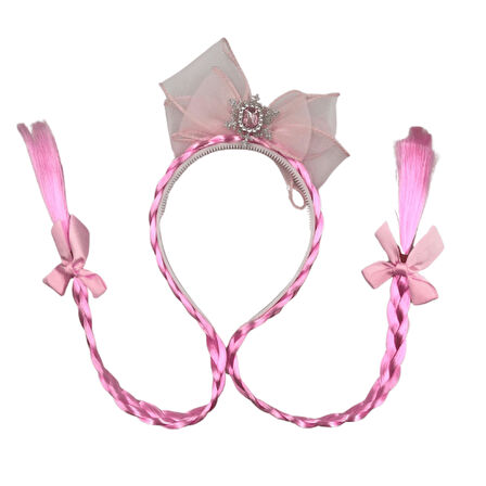 Saçlı Frozen Model Taç Pembe 40 cm