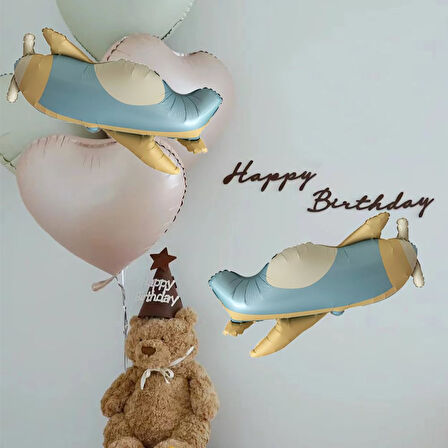 Retro Uçak Folyo Balon 78x42 cm