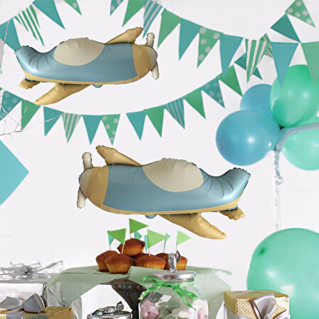 Retro Uçak Folyo Balon 78x42 cm