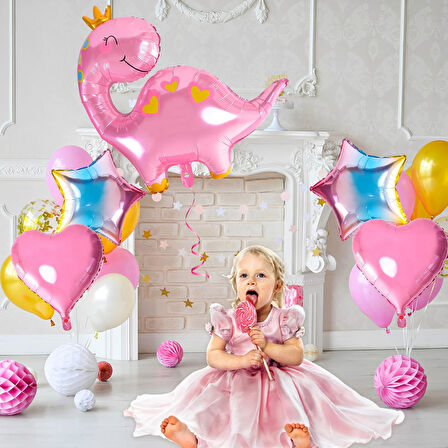 Pembe Dinozor Folyo Balon 96x67 cm