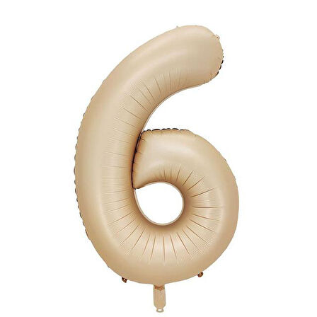 6 Rakam Karamel Folyo Balon 40 inç 100 cm