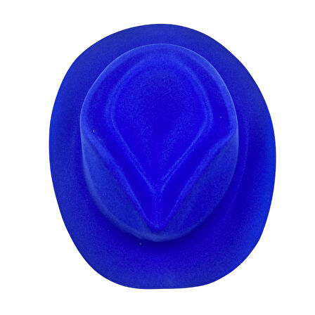 Mavi Lazer Plastik  Kadife Fotr Model Şapka 30x25 cm