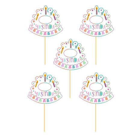 Yaşında Püskül Temalı Konuşma Balonu Varaklı 5 li