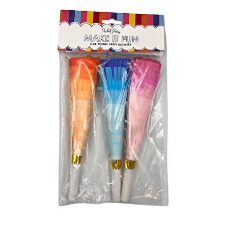 Makaron Renkli Püsküllü Vuvuzela Kaynana Dili 3 lü 20 cm