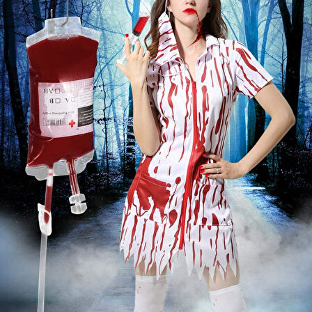 Halloween Yapay Kan Kordonlu serum Seti 250Ml