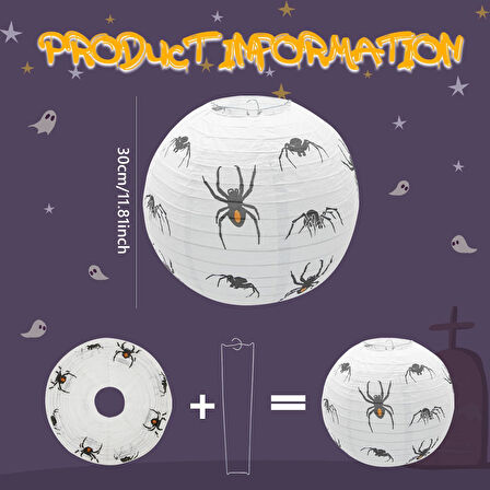 Halloween Japon Feneri 30 cm Örümcek