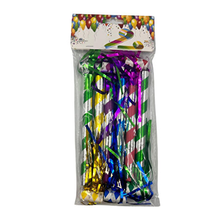 Çizgili Renkli Püsküllü Kaynana Dili 6 Adet 16 cm