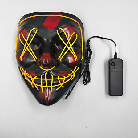 Halloween Maske Neon Sarı Işıklı