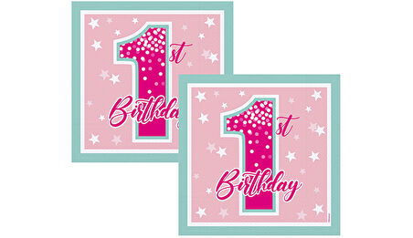 1 Yaş Fırst Bırthday Stars Gırl Peçete 16 lı