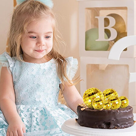Disco Topu Aynalı Gold 4 cm 12 li