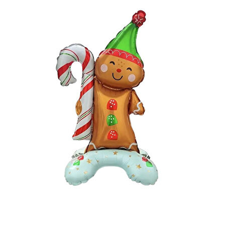 Ayaklı Küçük Kurabiye Adam Folyo Balon 63x42 cm