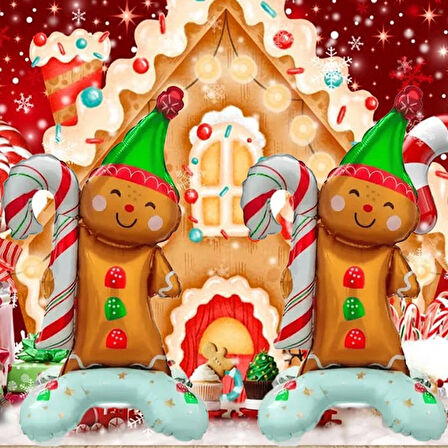 Ayaklı Küçük Kurabiye Adam Folyo Balon 63x42 cm