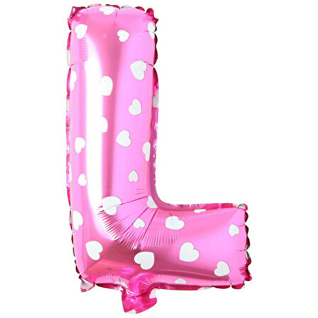 L Harf Pembe Folyo Balon 16 inç 36 cm