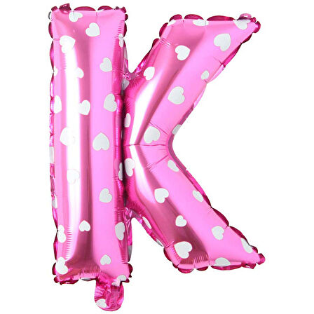 K Harf Pembe Folyo Balon 16 inç 36 cm