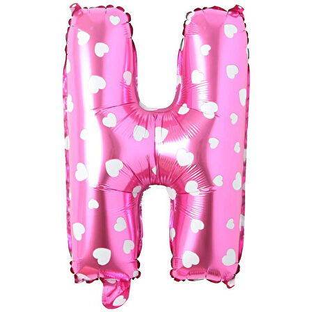 H Harf Pembe Folyo Balon 16 inç 36 cm
