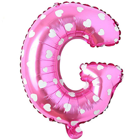 G Harf Pembe Folyo Balon 16 inç 36 cm