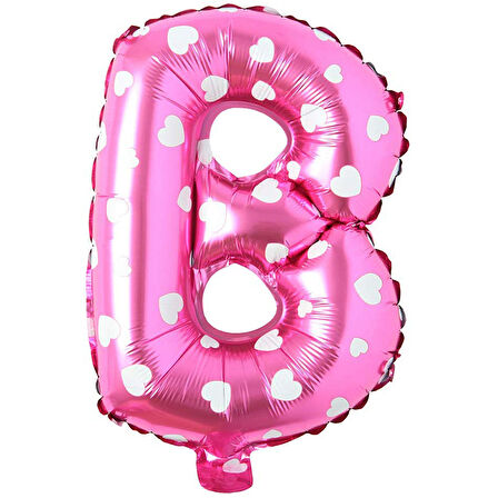 B Harf Pembe Folyo Balon 16 inç 36 cm
