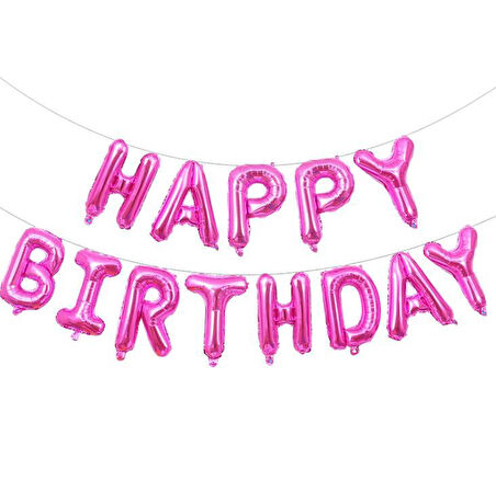 Happy Bırthday Pembe Folyo Balon