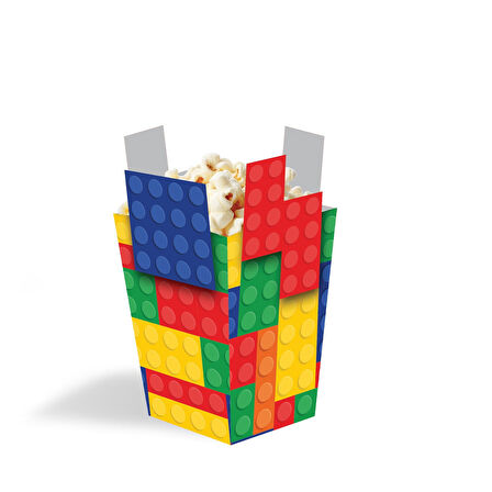 Renkli Bloklar Temalı Mısır Kutusu 8 Adet