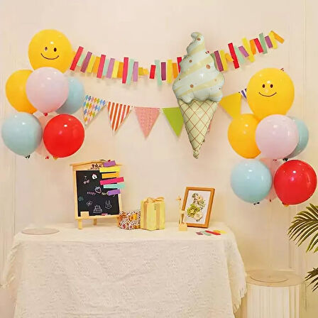 Retro Dondurma Temalı Folyo Balon 88x42 cm