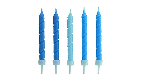 Mavi Renkli Spiral Mum 9 cm 10 Adet