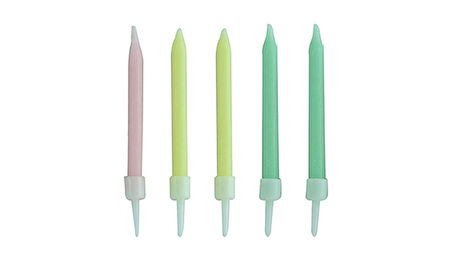 Makaron Karışık Renkli Mum 6 cm 10 Adet